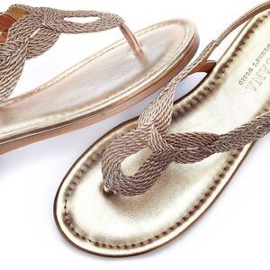 LASCANA Braided Tanals, Bronze, Women’s Sz 7